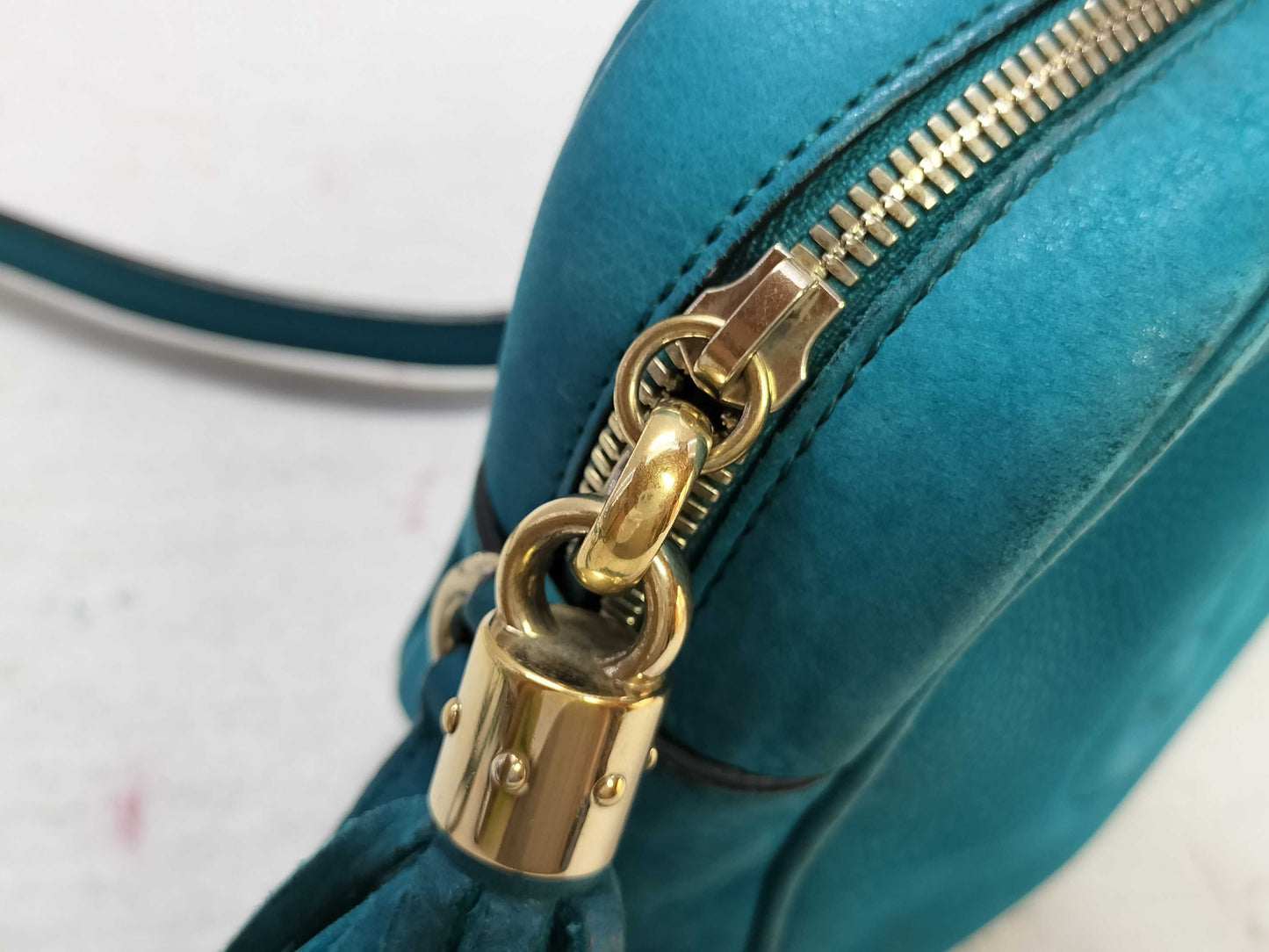 GUCCI Soho Blue Suede Shoulder Bag 308364 G017142490