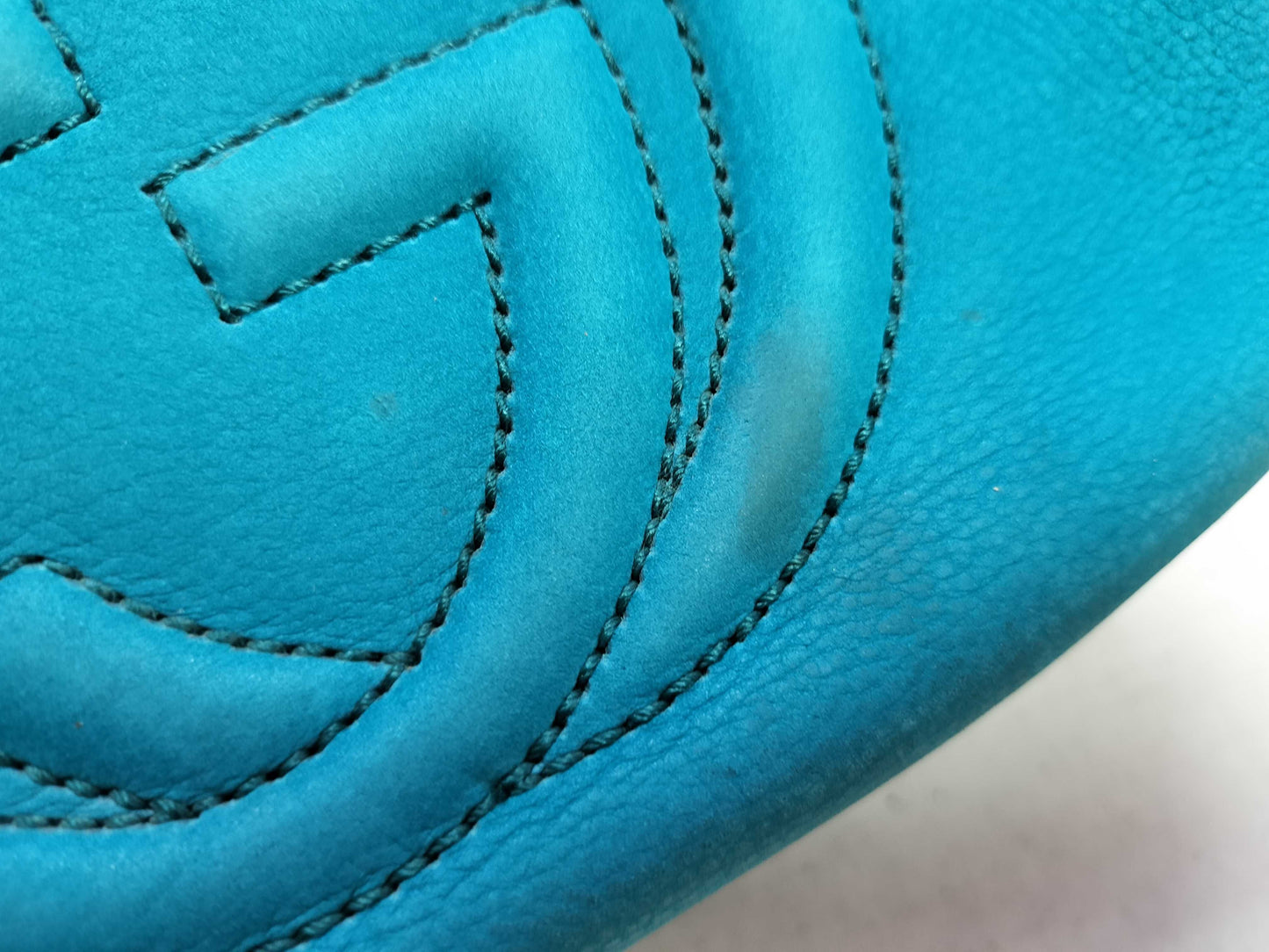 GUCCI Soho Blue Suede Shoulder Bag 308364 G017142490
