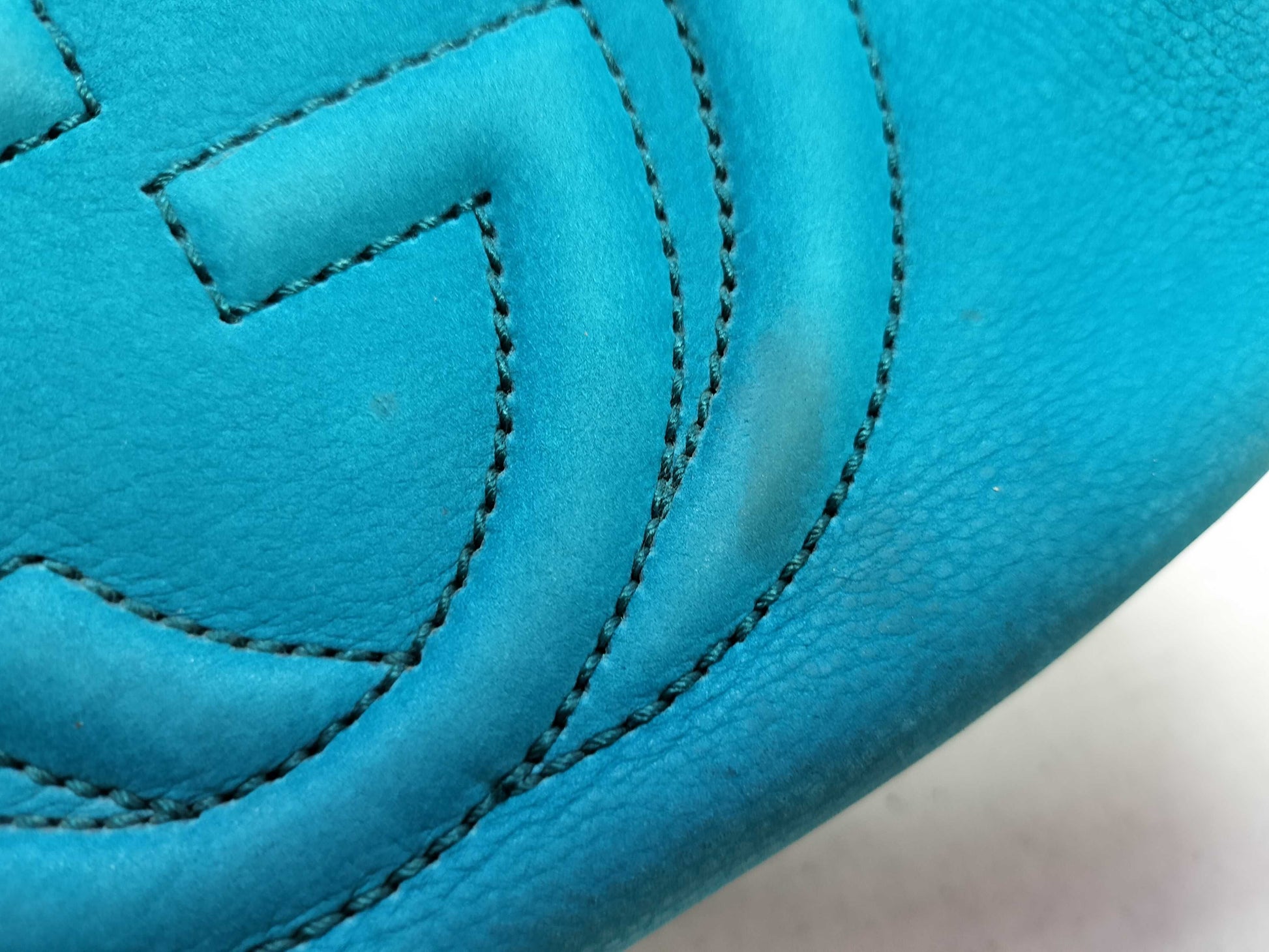 GUCCI Soho Blue Suede Shoulder Bag 308364 G017142490