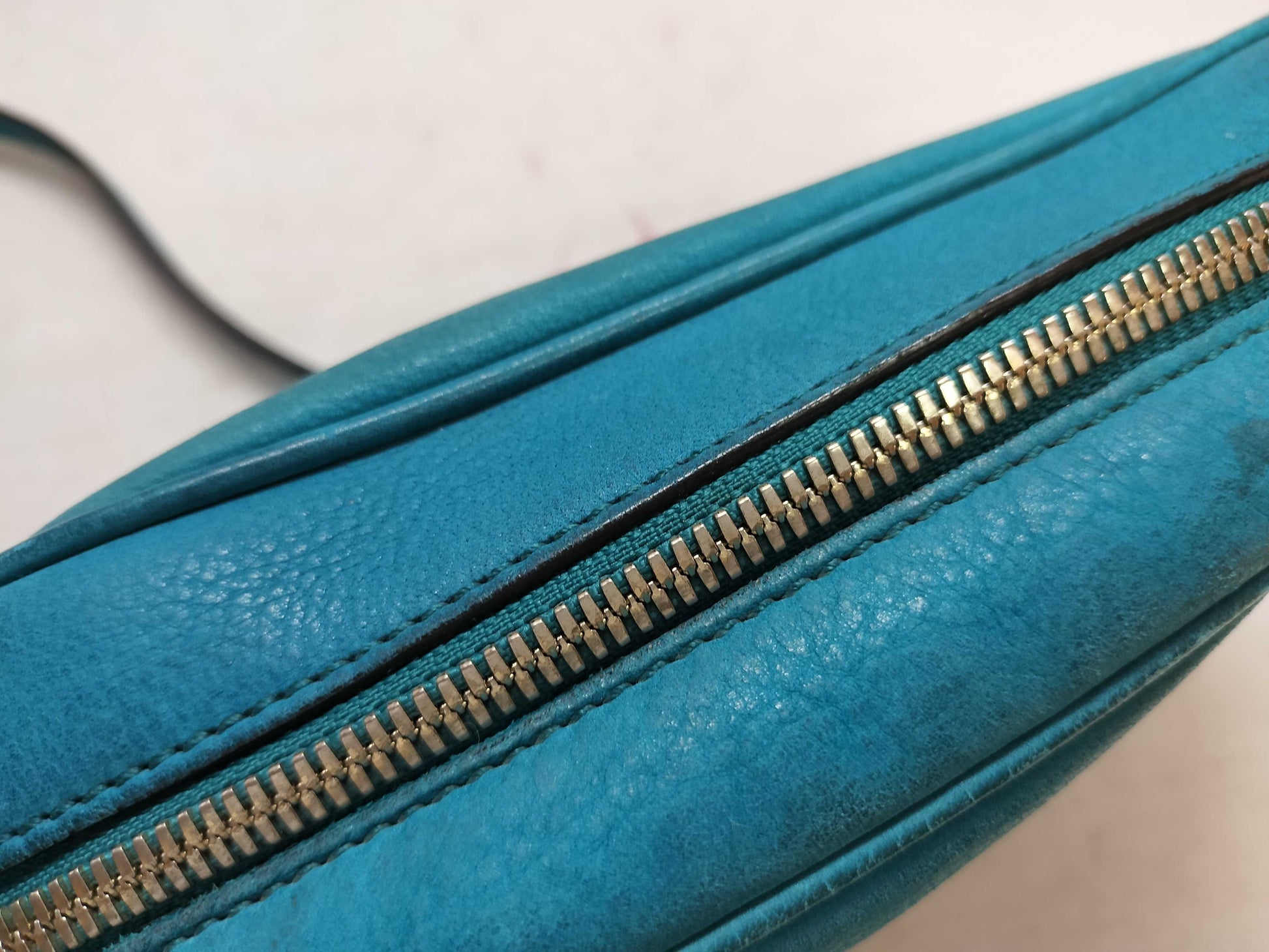 GUCCI Soho Blue Suede Shoulder Bag 308364 G017142490
