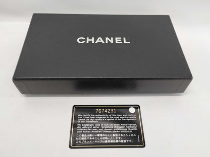 CHANEL Caviar Leather Bi-fold Wallet with Hook and Snap Closure, Black
