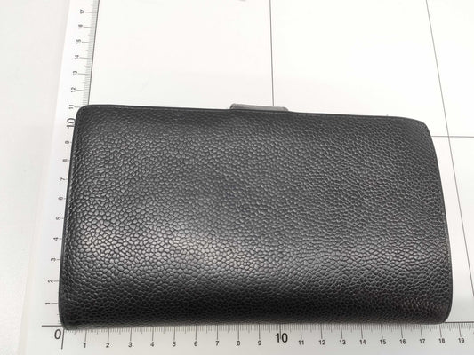 CHANEL Caviar Leather Bi-fold Wallet with Hook and Snap Closure, Black