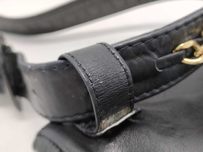 CHANEL Coco Mark Lambskin Waist Pouch in Black with Gold Hardware