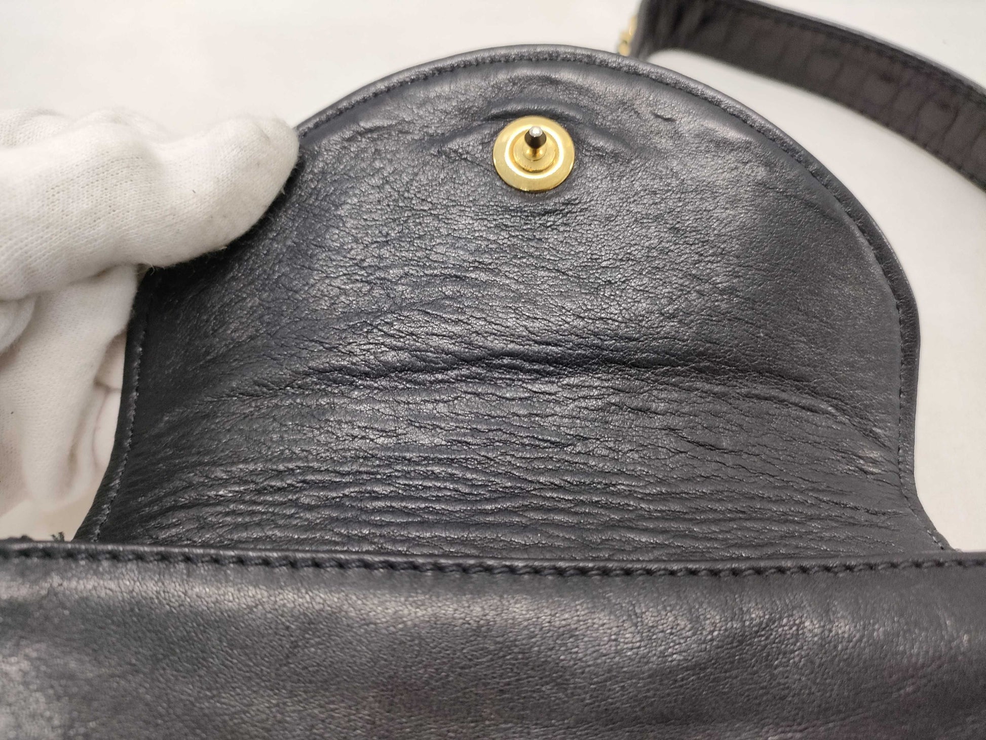 CHANEL Coco Mark Lambskin Waist Pouch in Black with Gold Hardware