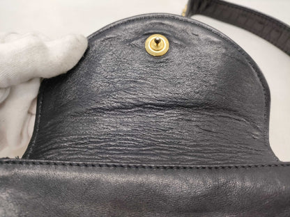 CHANEL Coco Mark Lambskin Waist Pouch in Black with Gold Hardware