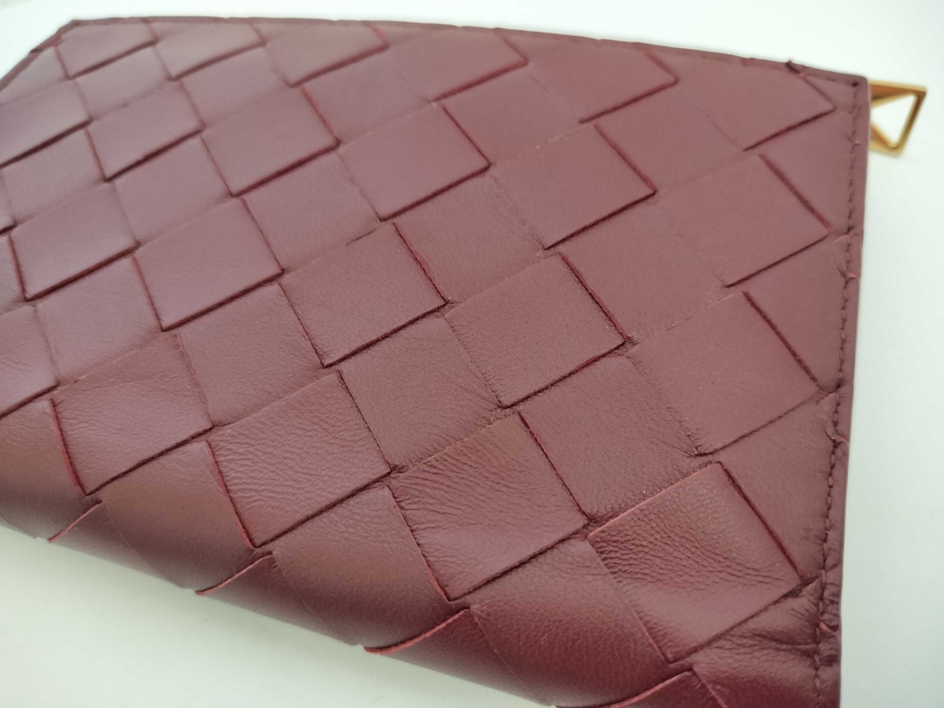 BOTTEGA VENETA 749940VCPP22247 Bi-fold Wallet, Barolo Bordeaux Leather, Gold, 2025 Current Model