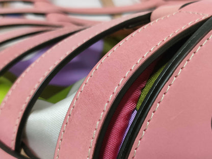 EMILIO PUCCI Leather and Silk 2-Way Handbag Pink