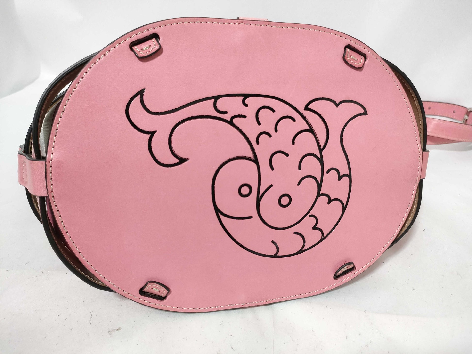 EMILIO PUCCI Leather and Silk 2-Way Handbag Pink