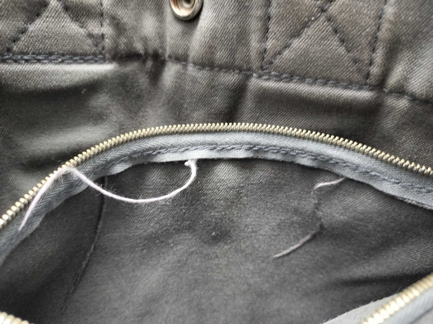 HERMES Foul Tote PM Cotton Canvas Handbag Gray Tote Bag