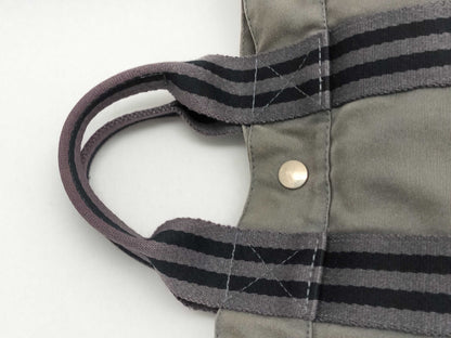 HERMES Foul Tote PM Cotton Canvas Handbag Gray Tote Bag