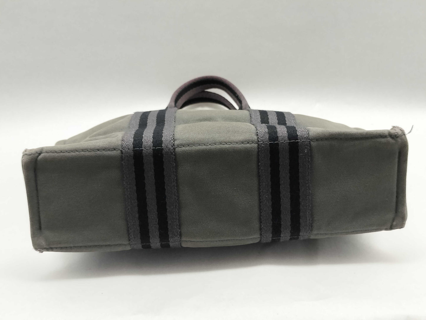 HERMES Foul Tote PM Cotton Canvas Handbag Gray Tote Bag
