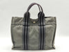 HERMES Foul Tote PM Cotton Canvas Handbag Gray Tote Bag