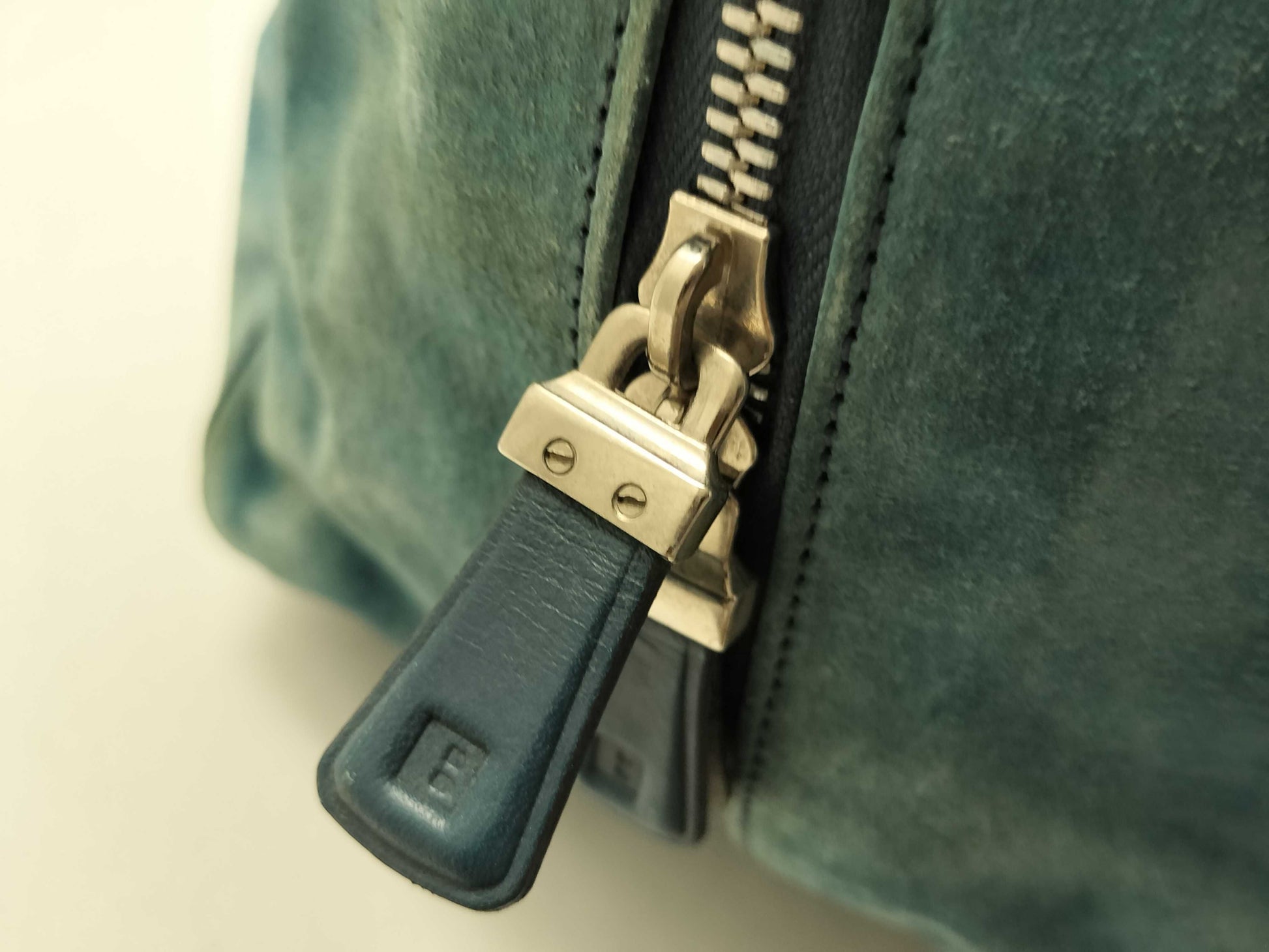 BALLY Suede Tote Bag, Turquoise Blue, Boston Bag