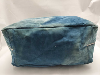 BALLY Suede Tote Bag, Turquoise Blue, Boston Bag