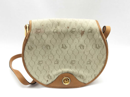 Dior Christian Dior Canvas Shoulder Bag Gray x Camel Shoulder Bag