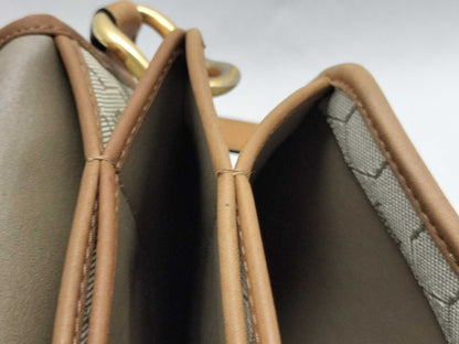 Dior Christian Dior Canvas Shoulder Bag Gray x Camel Shoulder Bag