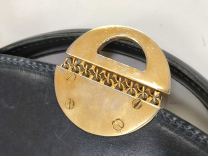 GUCCI Gucci Leather Handbag Navy Handbag