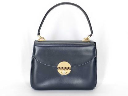 GUCCI Gucci Leather Handbag Navy Handbag