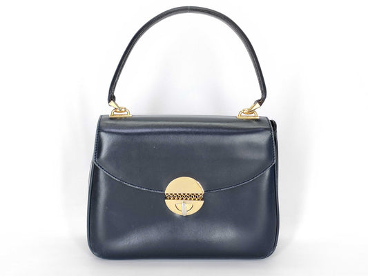 GUCCI Gucci Leather Handbag Navy Handbag