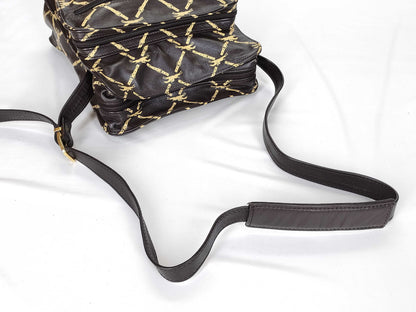LONG CHAMP Longchamp Leather Shoulder Bag Dark Brown Shoulder Bag
