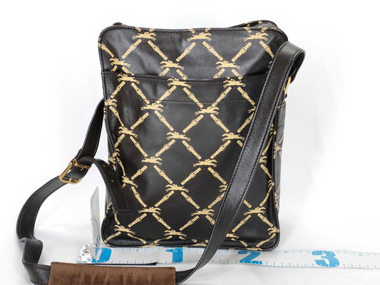 LONG CHAMP Longchamp Leather Shoulder Bag Dark Brown Shoulder Bag