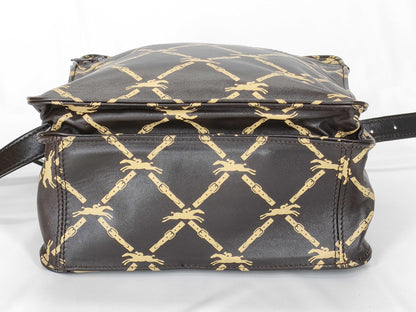 LONG CHAMP Longchamp Leather Shoulder Bag Dark Brown Shoulder Bag