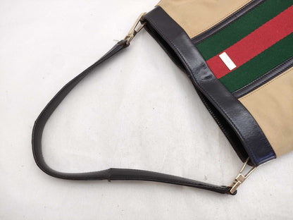 GUCCI Sherry Line Canvas One-Shoulder Bag 001.4231200047 Beige Shoulder Bag