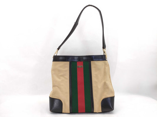 GUCCI Sherry Line Canvas One-Shoulder Bag 001.4231200047 Beige Shoulder Bag