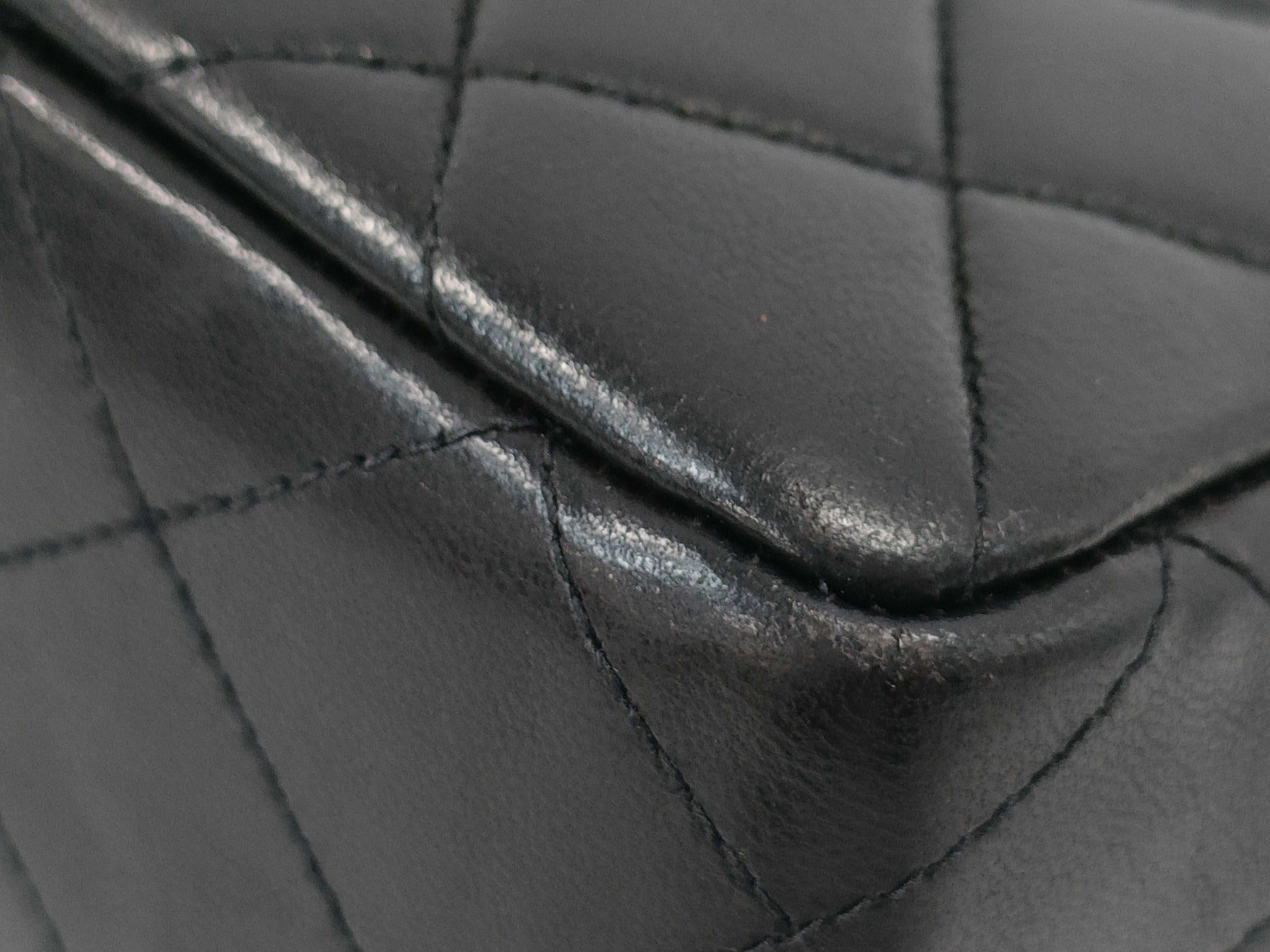 CHANEL Matelasse Handbag, GP Hardware, Lambskin, Black