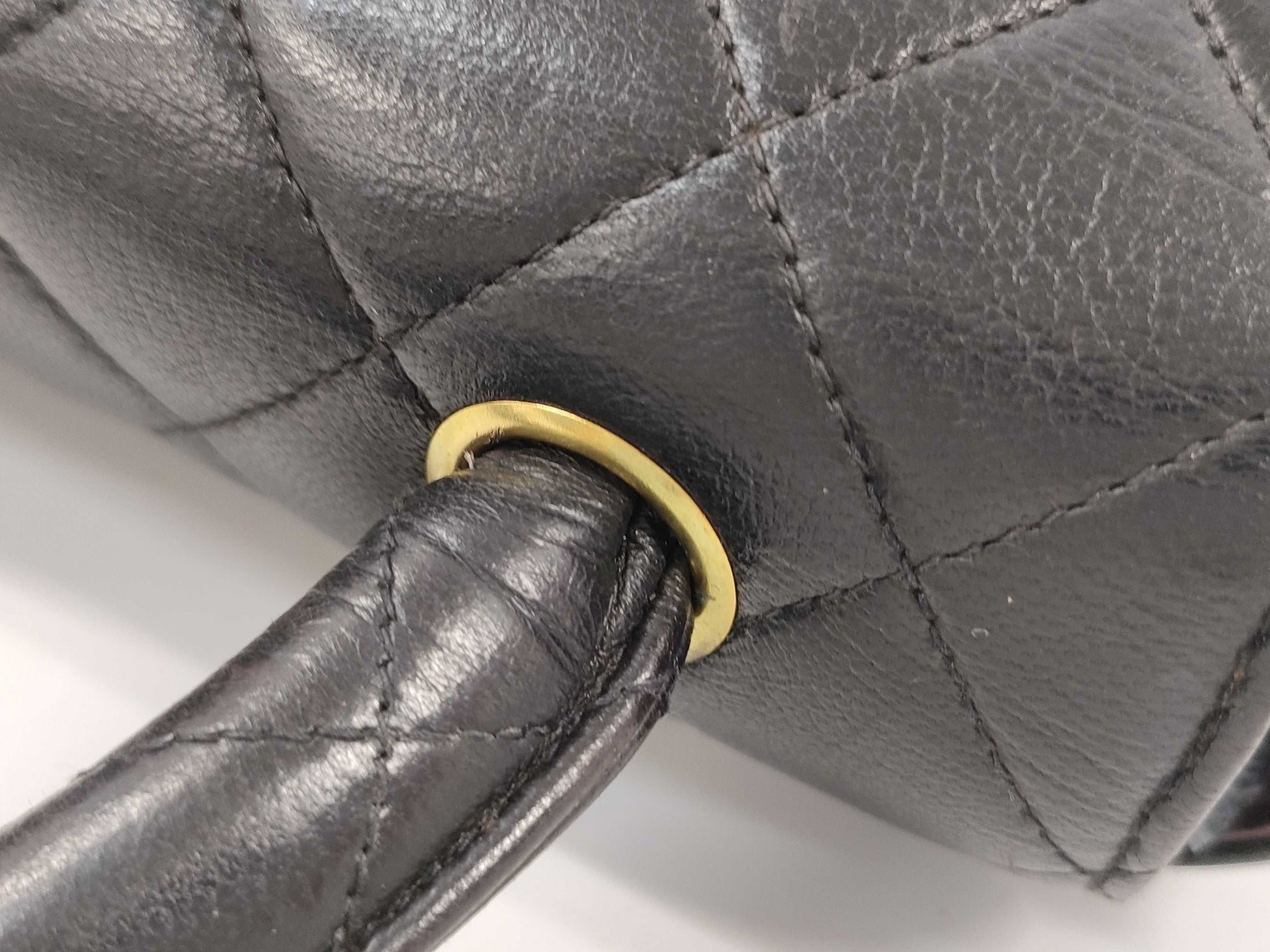 CHANEL Matelasse Handbag, GP Hardware, Lambskin, Black