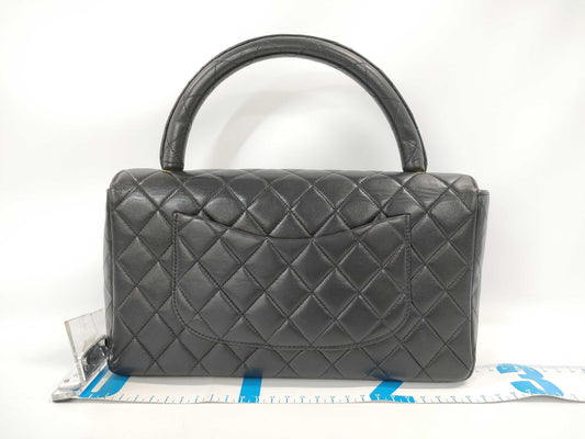 CHANEL Matelasse Handbag, GP Hardware, Lambskin, Black