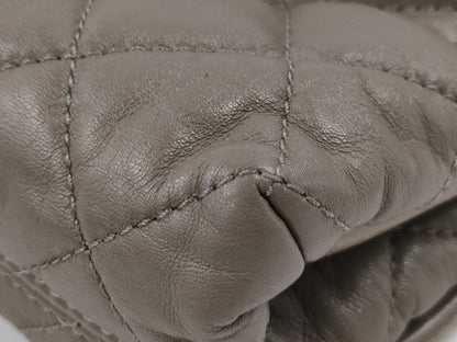 CHANEL Shoulder Bag, GP Hardware, Lambskin, Gray, Shoulder Bag