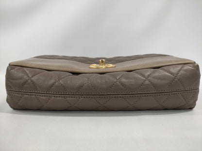 CHANEL Shoulder Bag, GP Hardware, Lambskin, Gray, Shoulder Bag