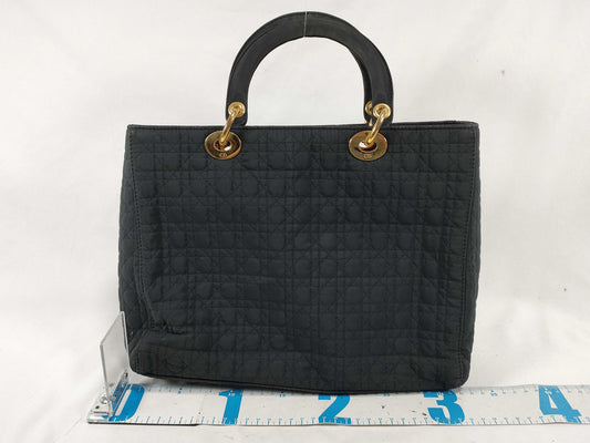 Dior Lady Dior Large Nylon Black Handbag