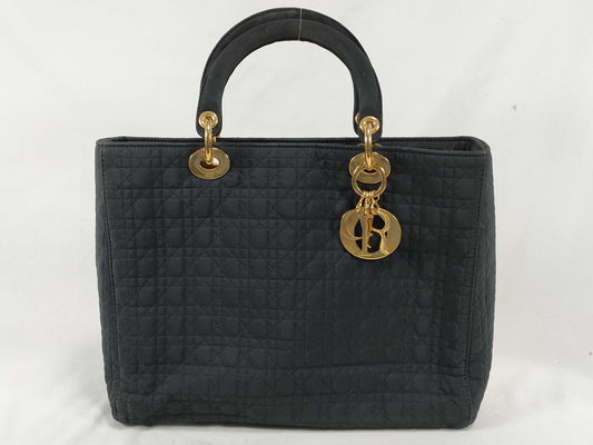 Dior Lady Dior Large Nylon Black Handbag
