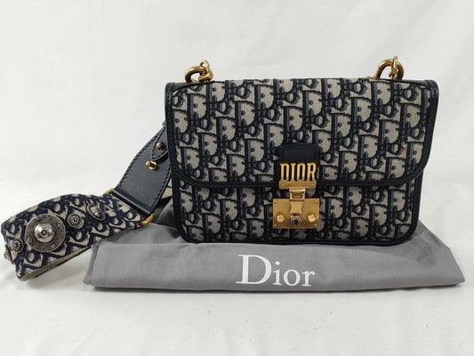 Dior Trotter Addict Shoulder Bag Canvas Navy
