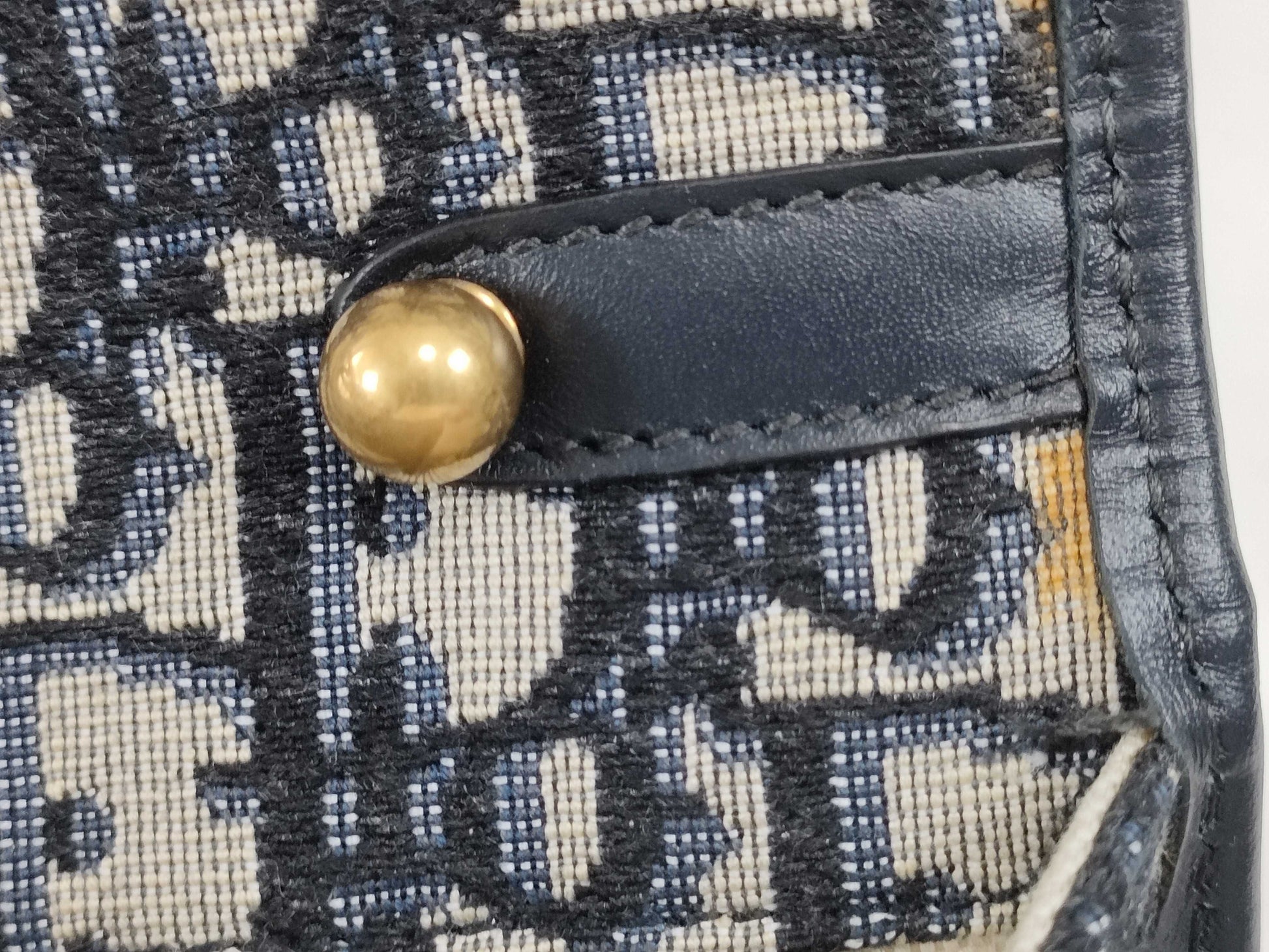 Dior Trotter Addict Shoulder Bag Canvas Navy