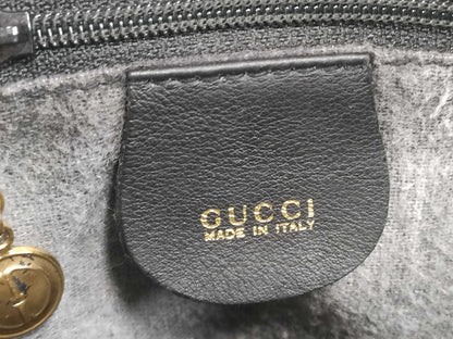 GUCCI Bamboo 007.2865.0231 Bamboo 2-Way Handbag in Black Leather