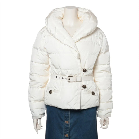 LOUIS VUITTON Nylon Down Jacket, Size 36, Detachable Belt, Logo Button Jacket