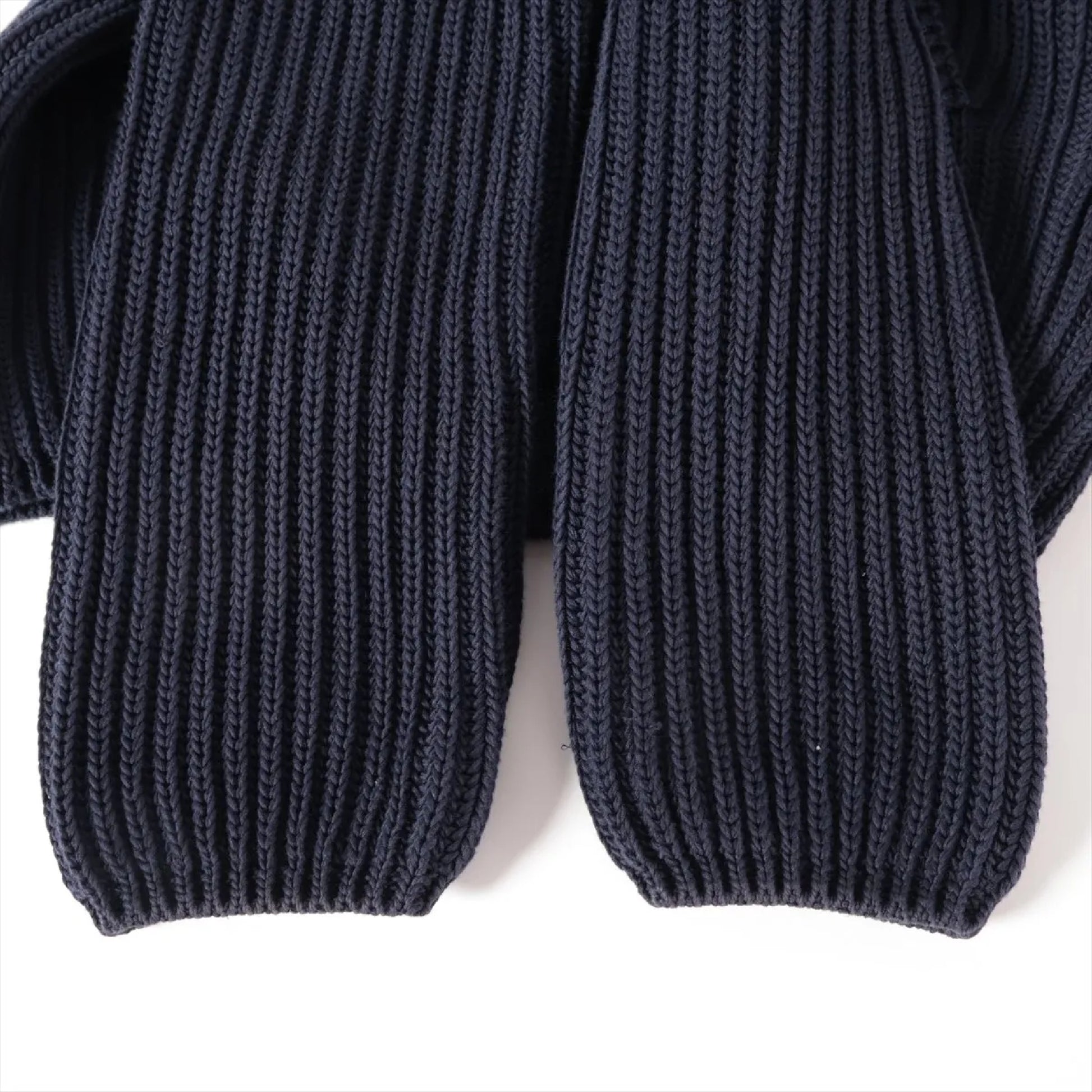 LOUIS VUITTON 12SS Cotton Knit Jacket, Size S, Navy, RM121M Logo