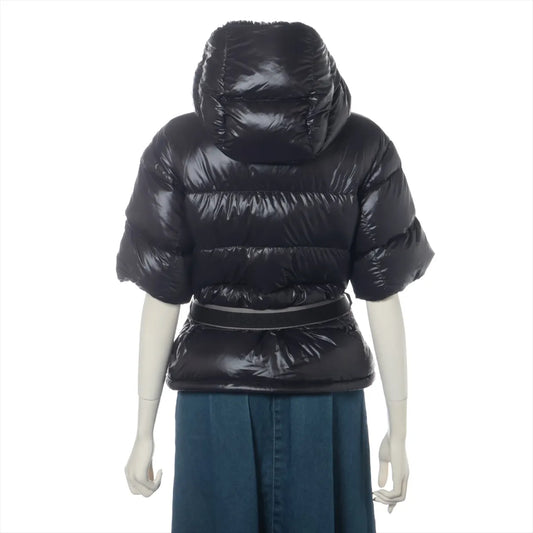 PRADA Prada Down Jacket, Size 40, Black, 29C161, Logo Belt, Detachable Hood