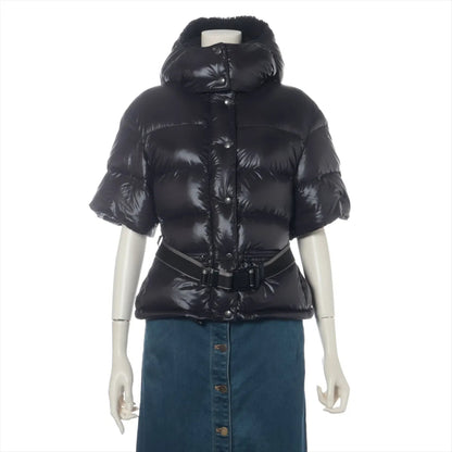 PRADA Prada Down Jacket, Size 40, Black, 29C161, Logo Belt, Detachable Hood