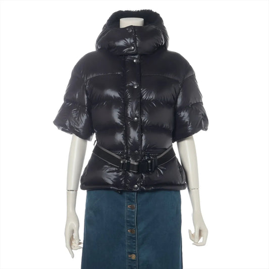 PRADA Prada Down Jacket, Size 40, Black, 29C161, Logo Belt, Detachable Hood