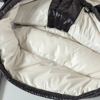 PRADA Prada Down Jacket, Size 40, Black, 29C161, Logo Belt, Detachable Hood