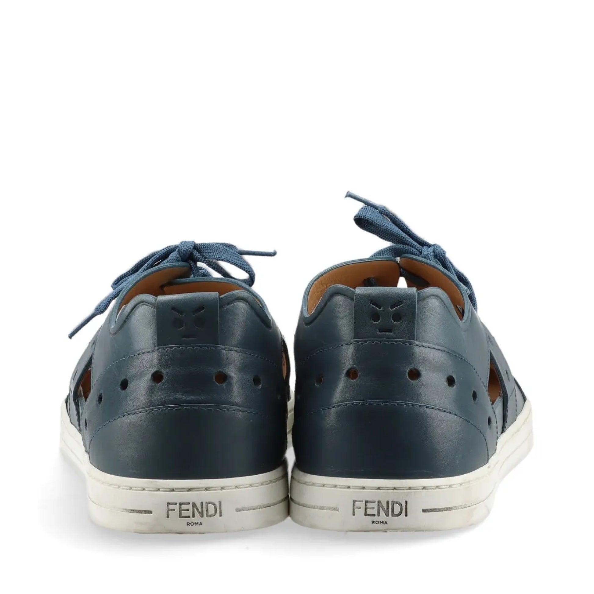 FENDI Leather Sneakers Size 7 Blue 7E1038 Sneaker Sandals Sneakers