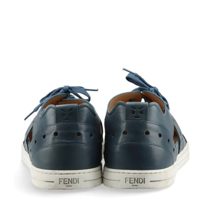 FENDI Leather Sneakers Size 7 Blue 7E1038 Sneaker Sandals Sneakers