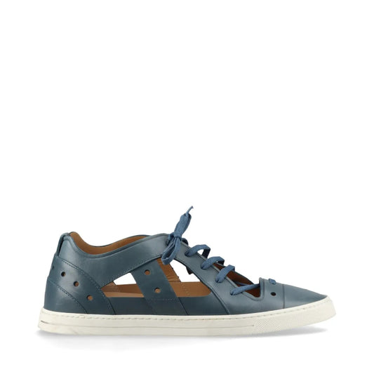 FENDI Leather Sneakers Size 7 Blue 7E1038 Sneaker Sandals Sneakers