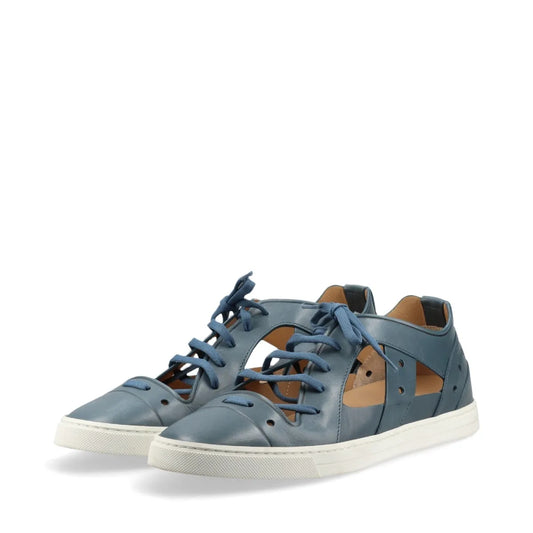 FENDI Leather Sneakers Size 7 Blue 7E1038 Sneaker Sandals Sneakers