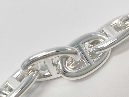 HERMES Chaine d'Ancre MM Bracelet, 13 links, 925, 49.4g, Silver, 24G207212, Warranty Card, Bracelet/Bangle