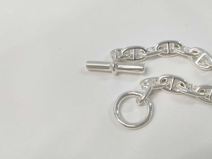 HERMES Chaine d'Ancre MM Bracelet, 13 links, 925, 49.4g, Silver, 24G207212, Warranty Card, Bracelet/Bangle